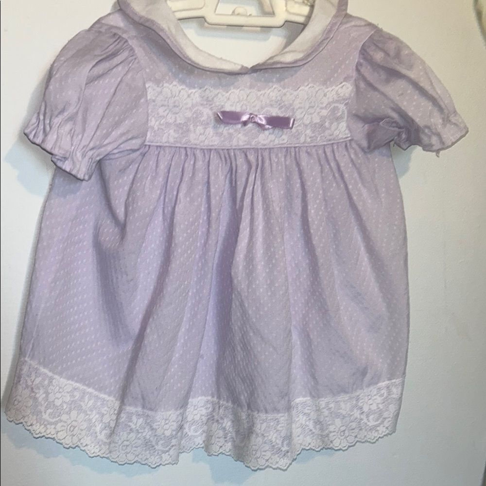 Vintage JC penny Lavender Lace Trim dress